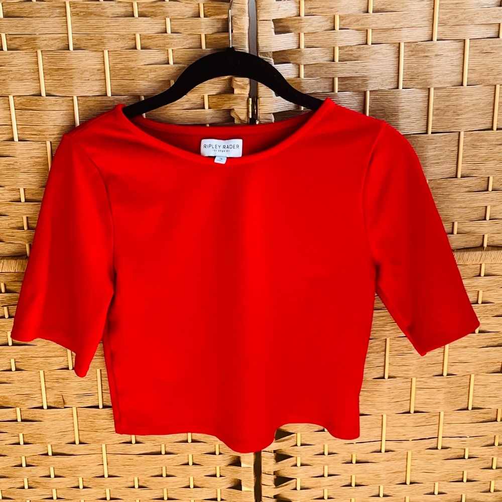 Red Cropped Top by Ripley Rader Brand - Picture 3 of 5